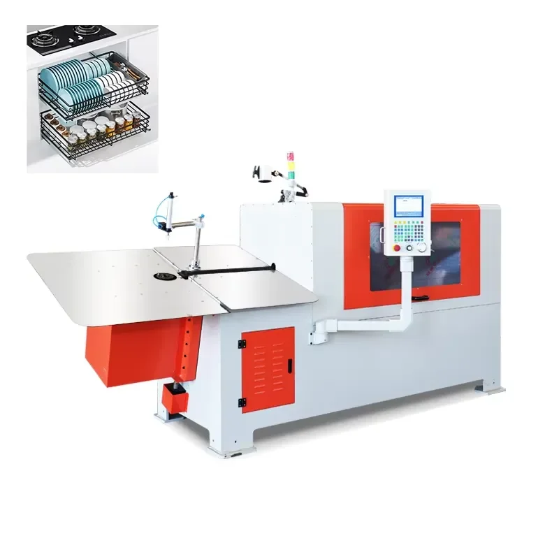 2-8mm Automatic CNC Steel Wire Bender 3D Wire Bending Machine for Stainless Steel Aluminum Includes Straightening Cutting
