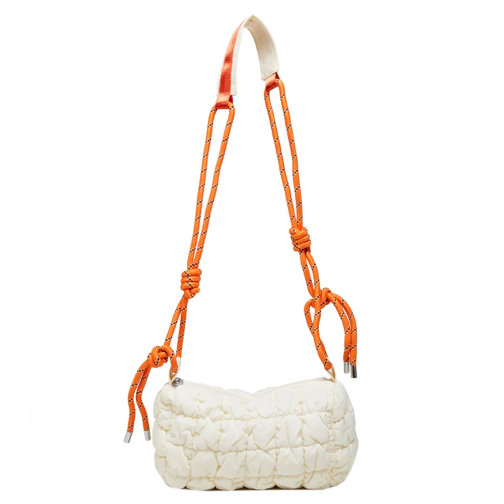 

Женская стеганая сумка-облако с плетеным веревочным ремнем, мягкая сумка на плечо, большая вместительная сумка на ремне с подкладкой, повседневная женская сумка