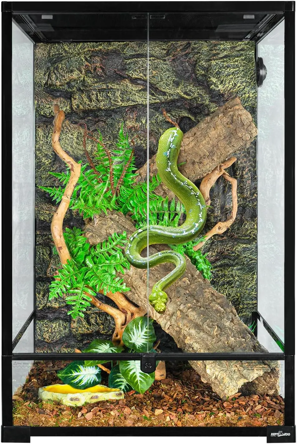 90 Gallon Reptile Terrarium Large Glass Reptile Tank Tall Reptile Terrarium with Front Opening Door and Top Screen Ventilation