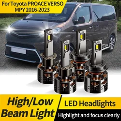 2PCS For Toyota PROACE VERSO MPY 2016-2023 Canbus H7 LED Headlight H1 Hi/Lo Beam Lamp Super Bright 6000K White Front Lights