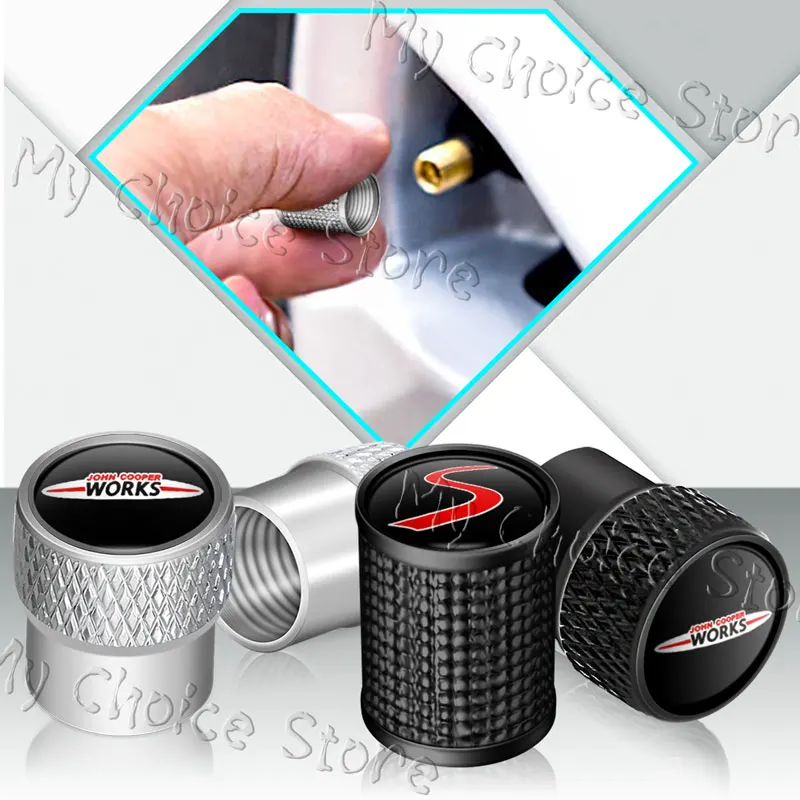 4 unids/set de tapas de vástago de válvula de neumático de rueda de coche con emblema S de aleación de Metal para Mini Cooper S Logo John Cooper Works R55 R53 R52 F55 F54 F60