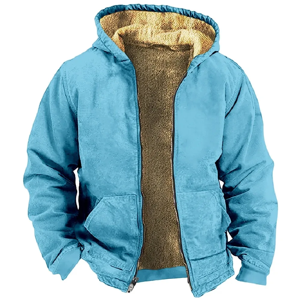 Winter Coat Solid Color Hoodie Men Women Zipper Sweatshirt 2023 New Long Sleeve Stand Collar Fashion Clothes 2024
