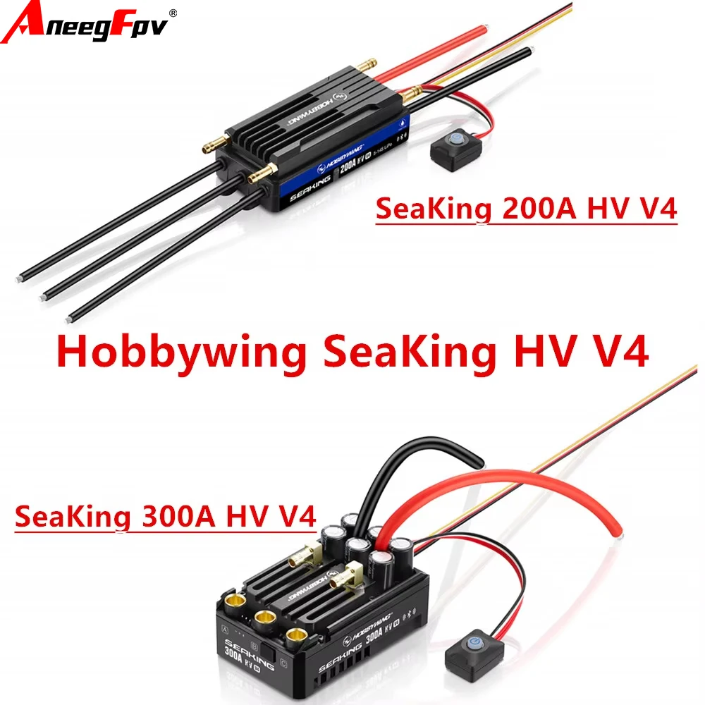 Mais novo hobbywing seaking 300a ou 200a hv v4 14s alta tensão/alta potência sem escova esc bluetooth embutido para barco rc