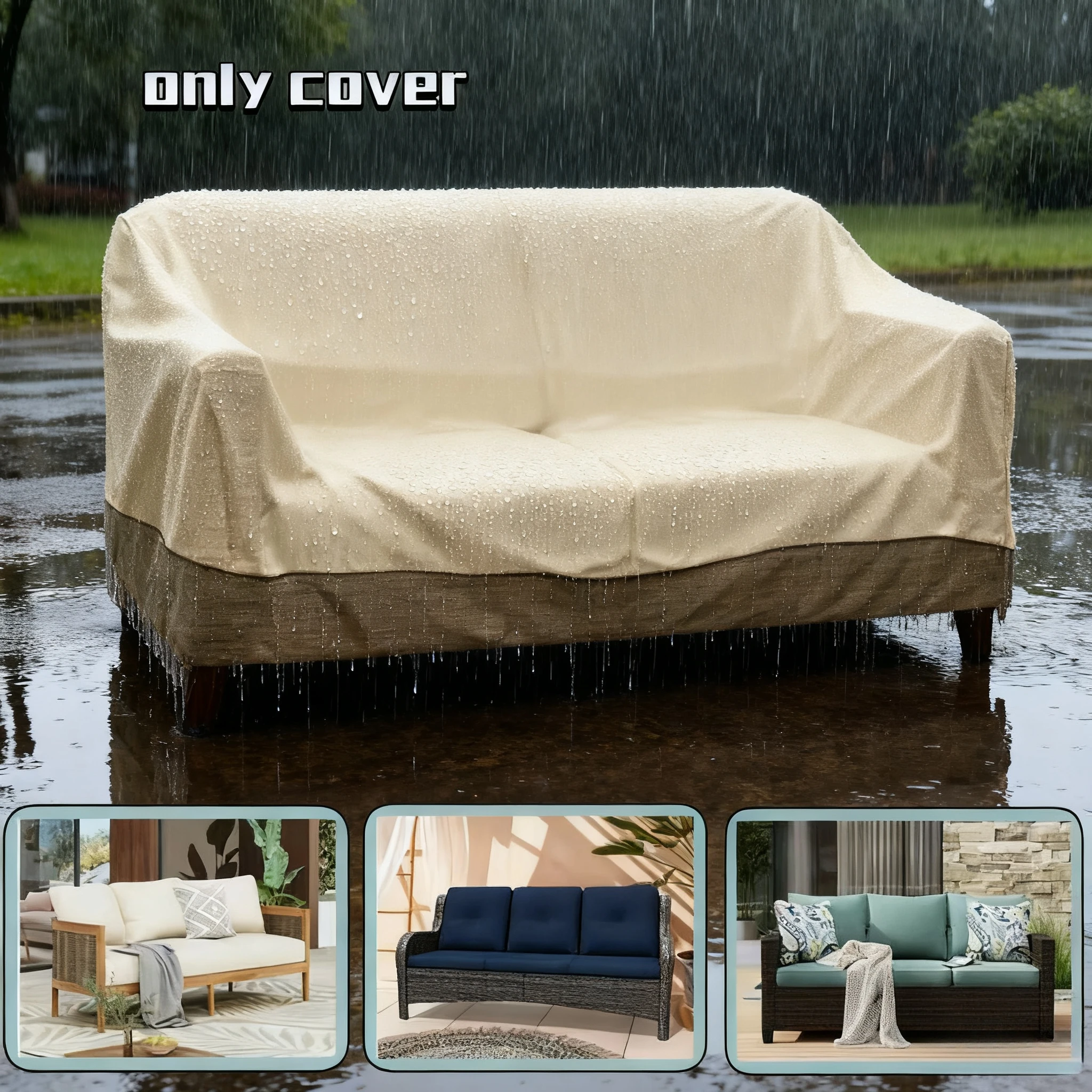 

Сверхмощный высококачественный чехол для дивана, прочная полиэфирная ткань, круглый год для сада, заднего двора, чехлы для патио для улицы, водонепроницаемые