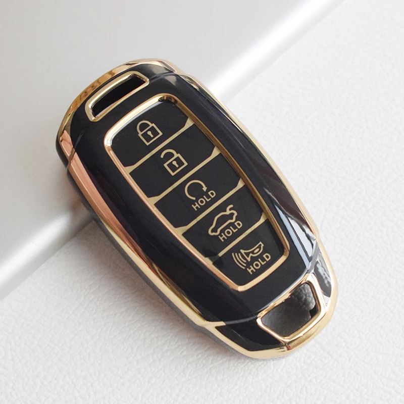 Funda de TPU para llave de coche, accesorio para Hyundai Palisade 2021 Ix35 Tucson Accent Santa Fe Solaris ELANTRA Azera 4, 5 botones