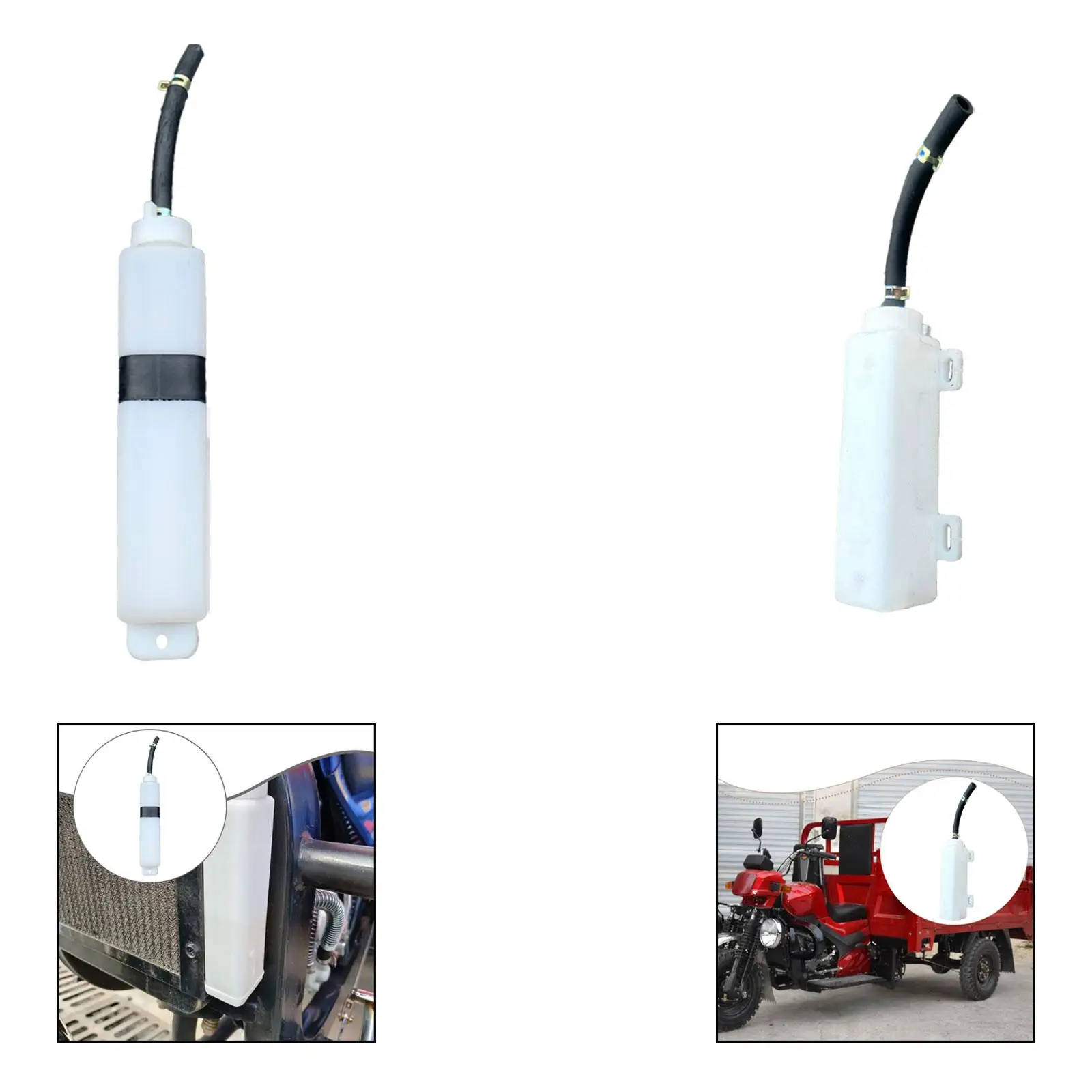 

Engine Water Tank Jug Wear Resistant Overflow Bottle White Plastic Radiator Auxiliary Part for Motorcycle Upgrade