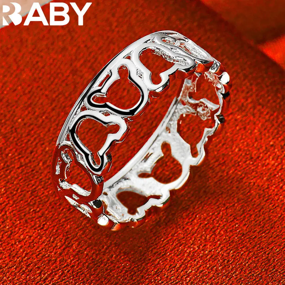 

URBABY 925 Sterling Silver Mickey Connect Ring For Women Fashion Jewelry Charm Grace Noble Wedding Accessories