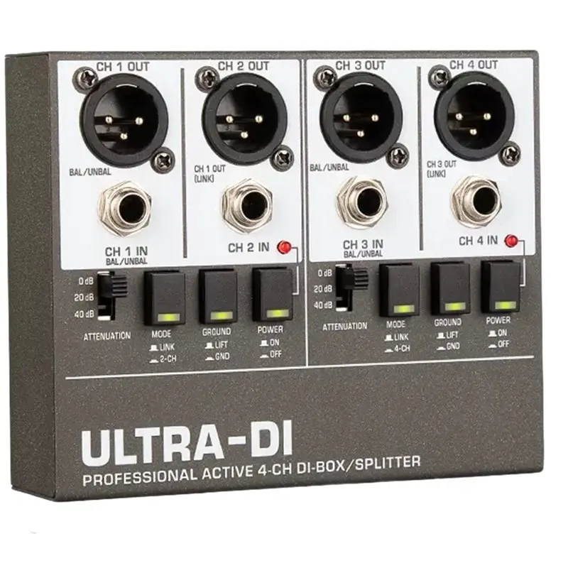AEB0-4-Channel DI Box Passive Impedance Converter DI Box Effector Audio Isolator Stage Effector For Stage Audio Isolator