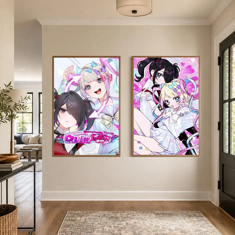 Game N-NEEDY GIRL OVERDOSE Poster Graphic Wall Art Poster HD Waterproof PP Paper Print for Bedroom Living Room Office Decor Gift
