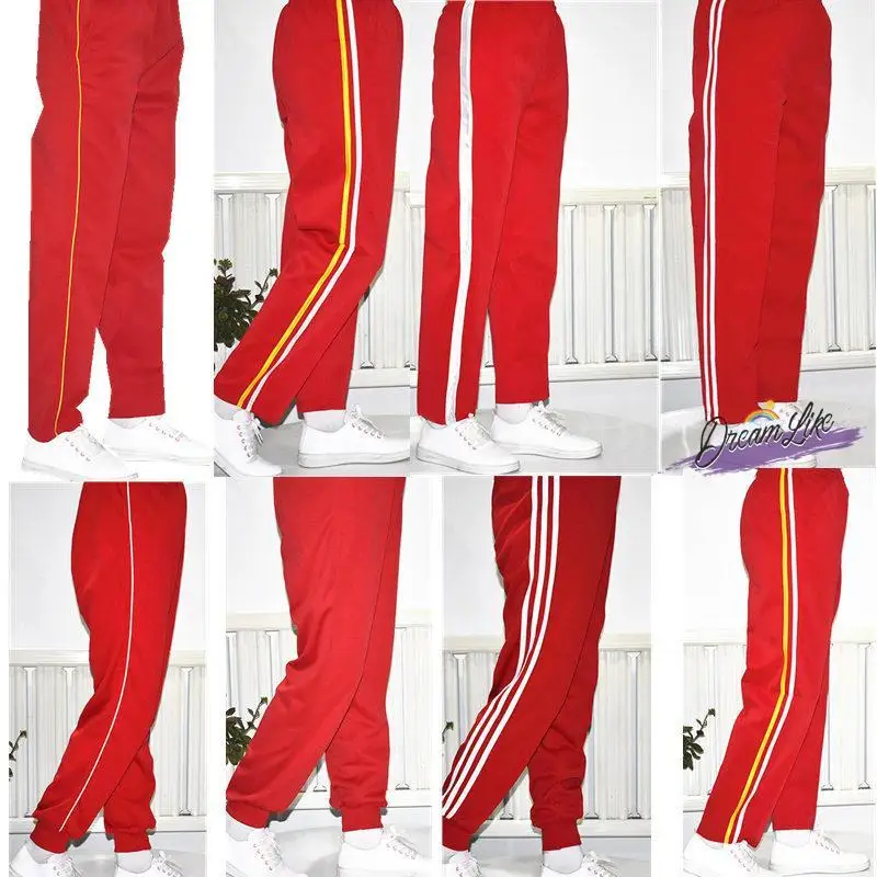 Red Ribbed Cuffed S…