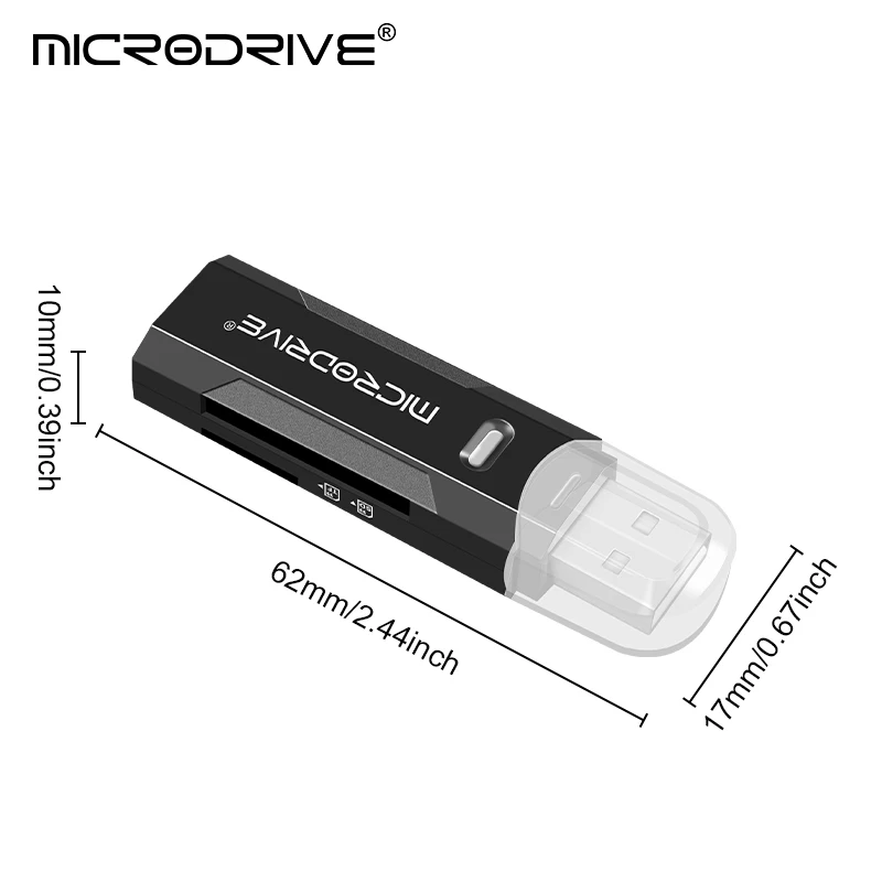 2 IN 1 Card Reader USB 2.0 Micro SD TF Card Memory Reader High Speed Multi-card Writer Adapter Flash Drive Laptop Accessories