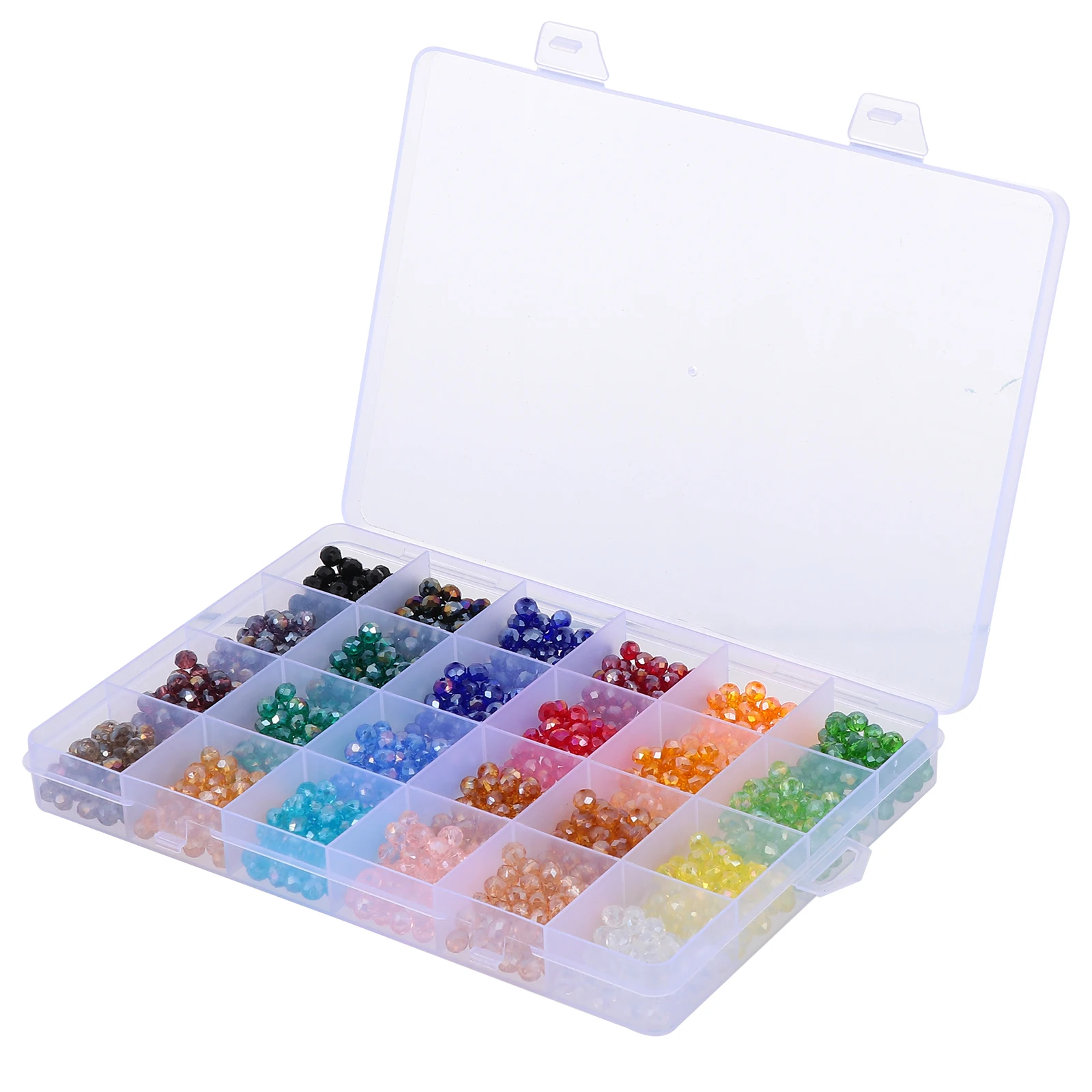 

24PCS Crystal Flat Bead Combo Plastic Bracelet Necklace Craft Jewelry Accessories Loose Beads For Gifts