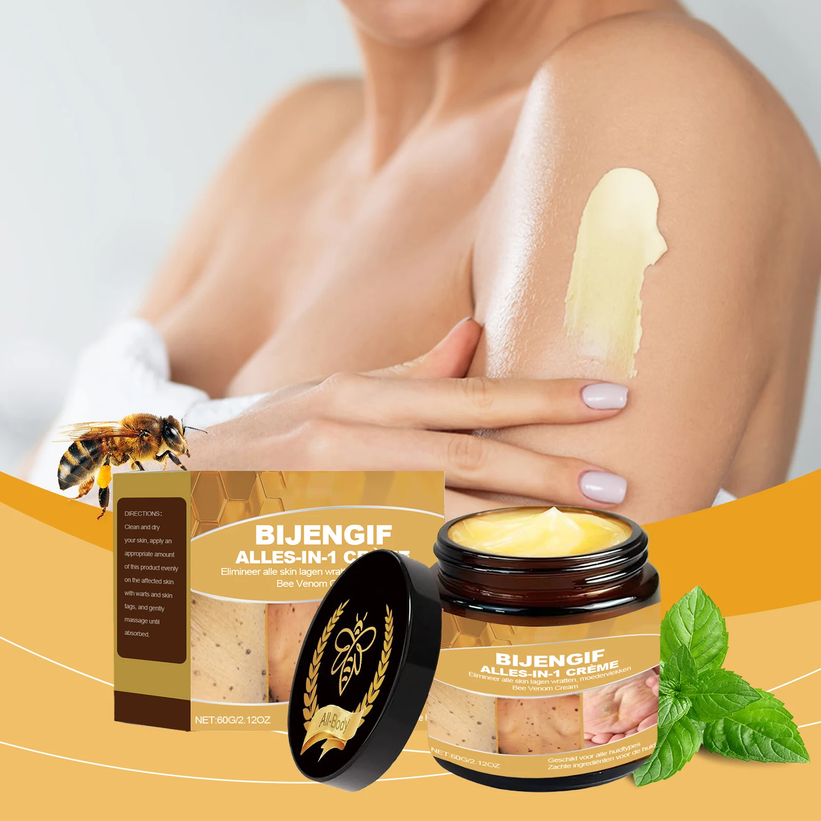 ครีมบำรุงผิวสารสกัดจากพิษผึ้ง ทำความสะอาดผิวอย่างอ่อนโยน ช่วยให้ผิวเนียนนุ่ม ชุ่มชื้น บำรุงผิวกาย