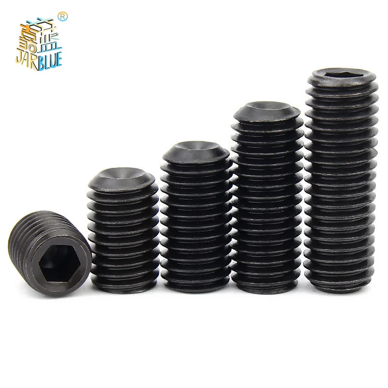 

10pcs/lot Headless Cup Point Set Screw M2 M2.5 M3 M4 M5 M6 M8 M10 Carbon Steel Hex Socket Set Screw Hardness 12.9 GRADE