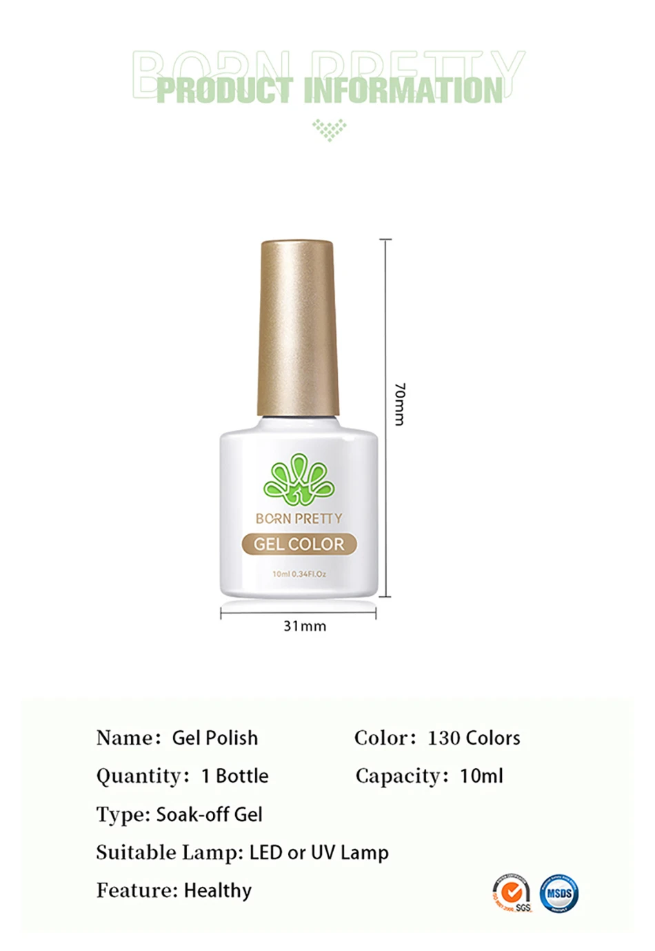 BORN PRETTY 10 ml Kaffeefarben-Gel-Nagellack, braun, rot, Gel, semi-permanentes UV-Gel, Herbst-Winter, Soak Off Nail Art Gel-Lacke – Detail 2