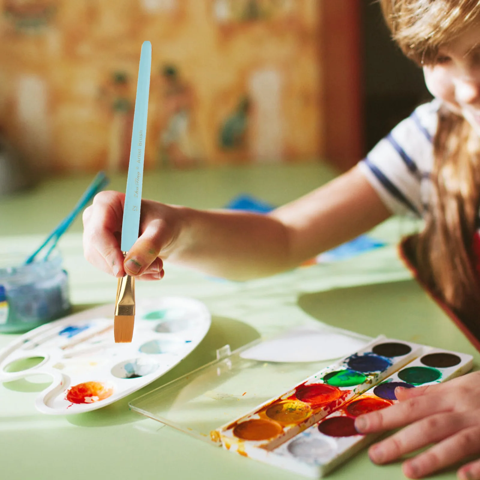 

Multifunctional Painting Brush Set Nylon Hair Durable Long Lasting for Travel Beginners Professionals Art Supplies