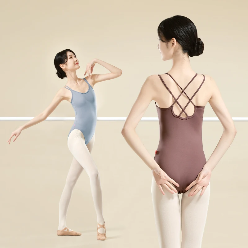 Leotardos de Ballet para mujer, Body de doble correa, camisola de baile para adultos, Ropa de baile de Ballet, leotardos de gimnasia resistentes