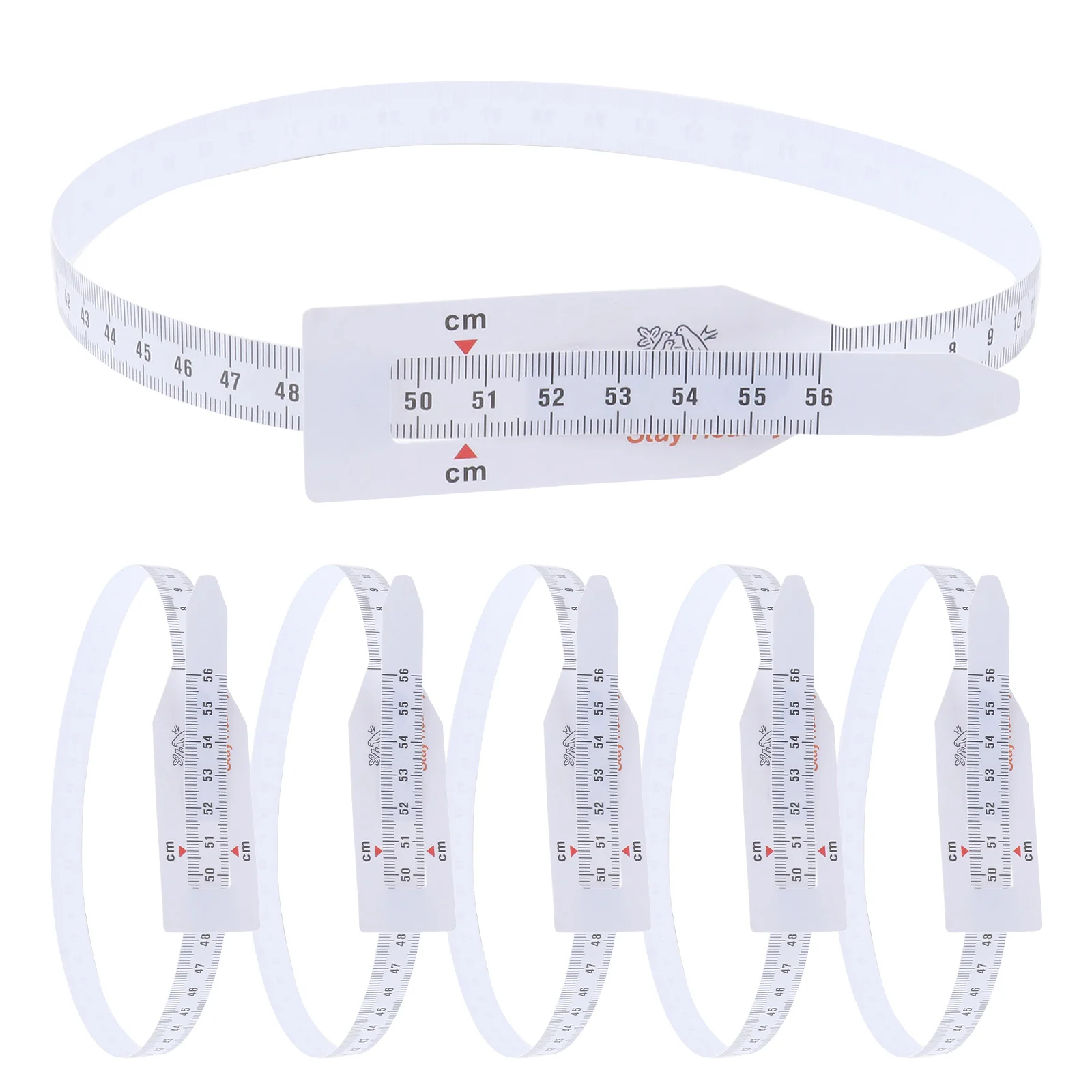 6Pcs Head Circumference Tape Measure Durable Plastic Safe No Scratch Accurate Flexible 56cm White Tape Measure