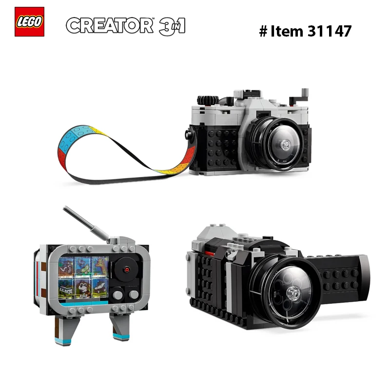 LEGO 31147 Creator 3 in 1 Retro Camera, Transforms from Toy Camera to Retro Video Camera to Retro TV Set, PCS 261