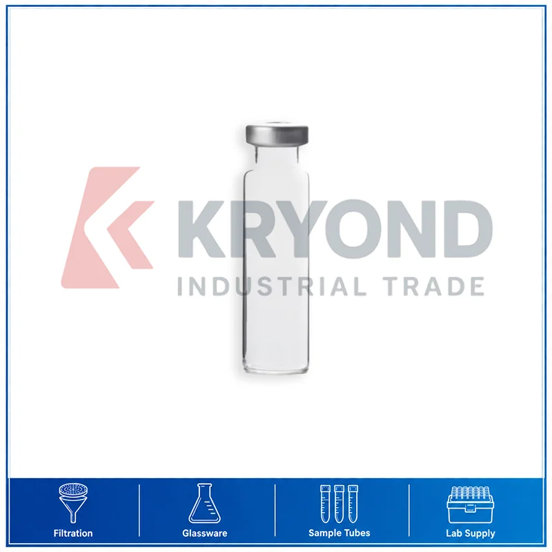 20mL Headspace Vial Crimp Top Chromatography Glass Flat Bottom Aluminum Cap Silicone PTFE Septa 10pcs Pack Set Research Series