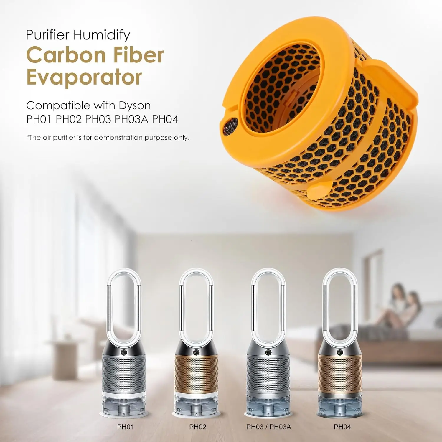 Carbon Fiber Evaporator Filter & 2-IN-1 HEPA+Carbon Filter For Dyson PH01 PH02 PH03 PH04 Air Purifier view 6