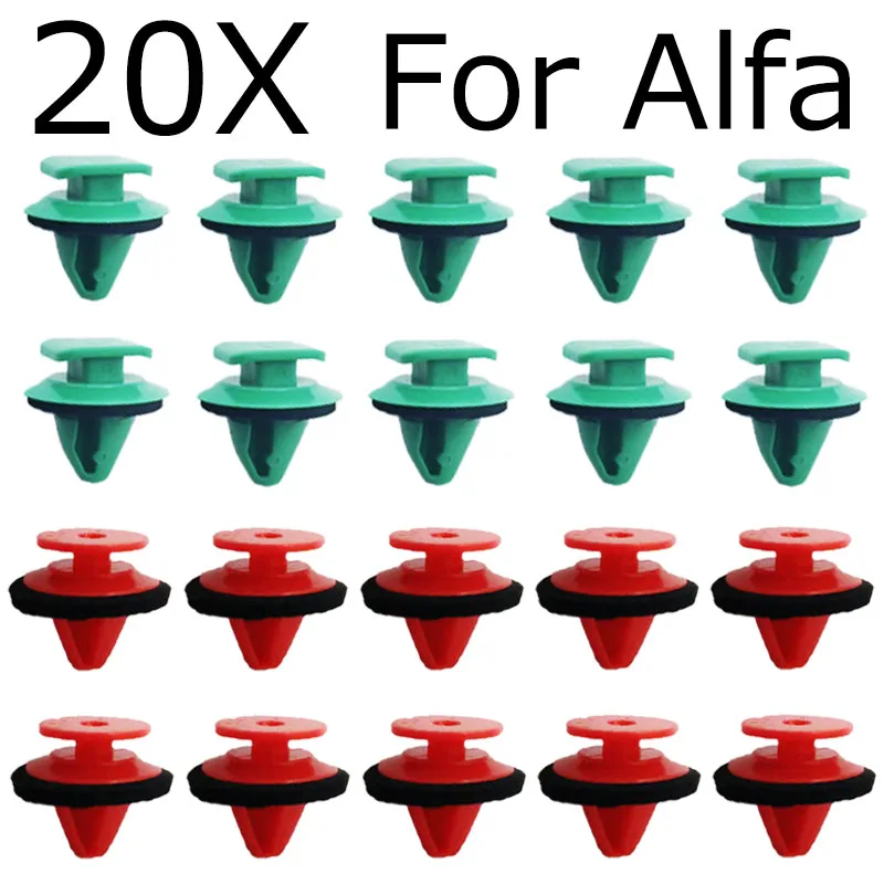 20X Front and Rear Fender Wheel Arch Decorative Strip Buckle Clips For Alfa Romeo Stelvio