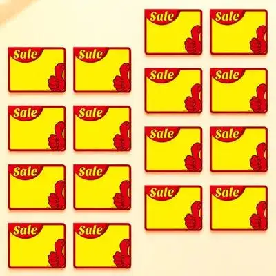 

50Pcs Shop Price Tags Bright Color Paper Market Promotional Price Signs Retail Sale Advertising Product Labels
