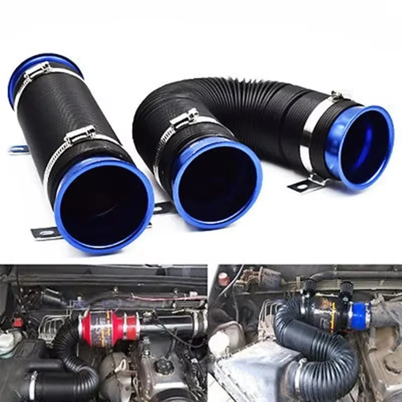 1Pcs 76MM Car Cold Air Turbo Intake Inlet Pipe Adjustable Flexible Duct Tube Hose Cold Feed Duct Pipe