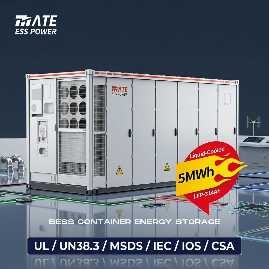 Storage System Liquid Cooled with UL for Microgrid Solar Hybrid System MATE 5MWh Energy Storage Container BESS LiFePO4