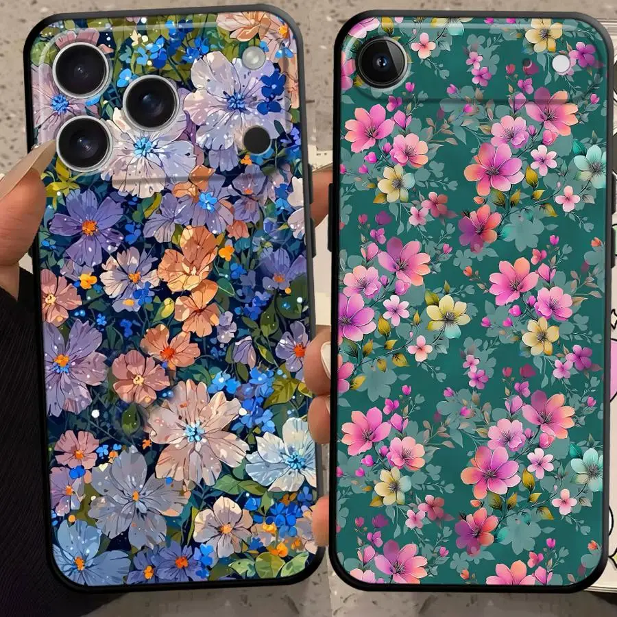 Phone Cover Case for Apple iPhone 17 Pro Max 16 15 Air 11 13 Mini 7 8 12 Plus XS XR Retro Flowers