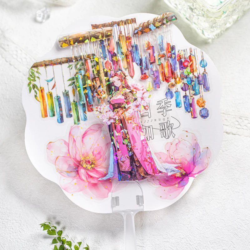10 adet Kawaii yaratıcı etiket çıkartmaları buz kristal çiçek malzeme günlüğe dekoratif Scrapbooking planlayıcısı ofis kırtasiye 