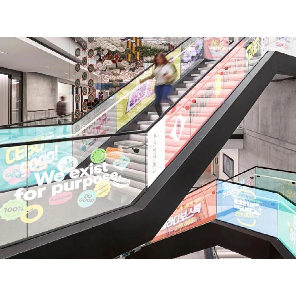 Customizable Ultra-Thin Flexible LED Film Display Full Color P20 Transparent Soft Screen Advertising Indoor Glass Window Curtain