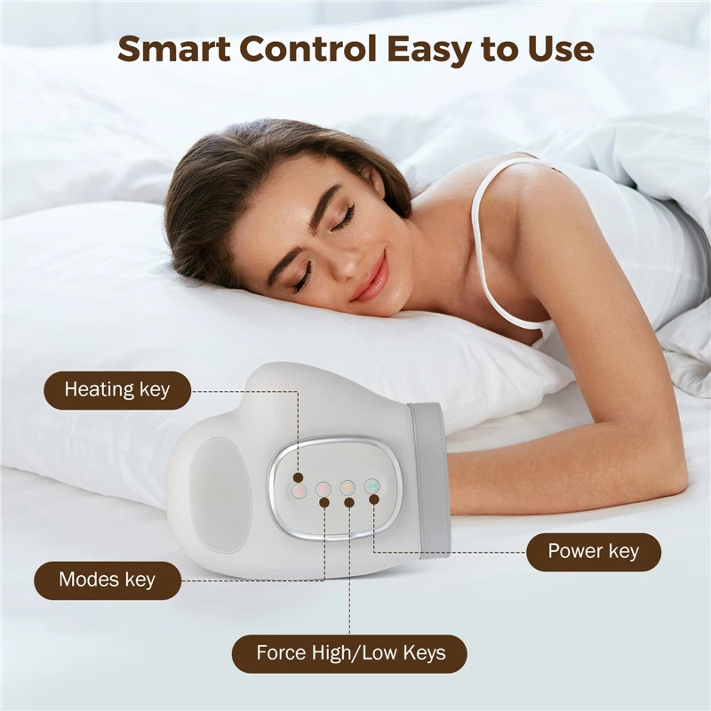 ذكي الساخن ضغط اليد مدلك الكهربائية إصبع مدلك ضغط الهواء الاهتزاز تدليك لإصبع النخيل التعب الاسترخاء