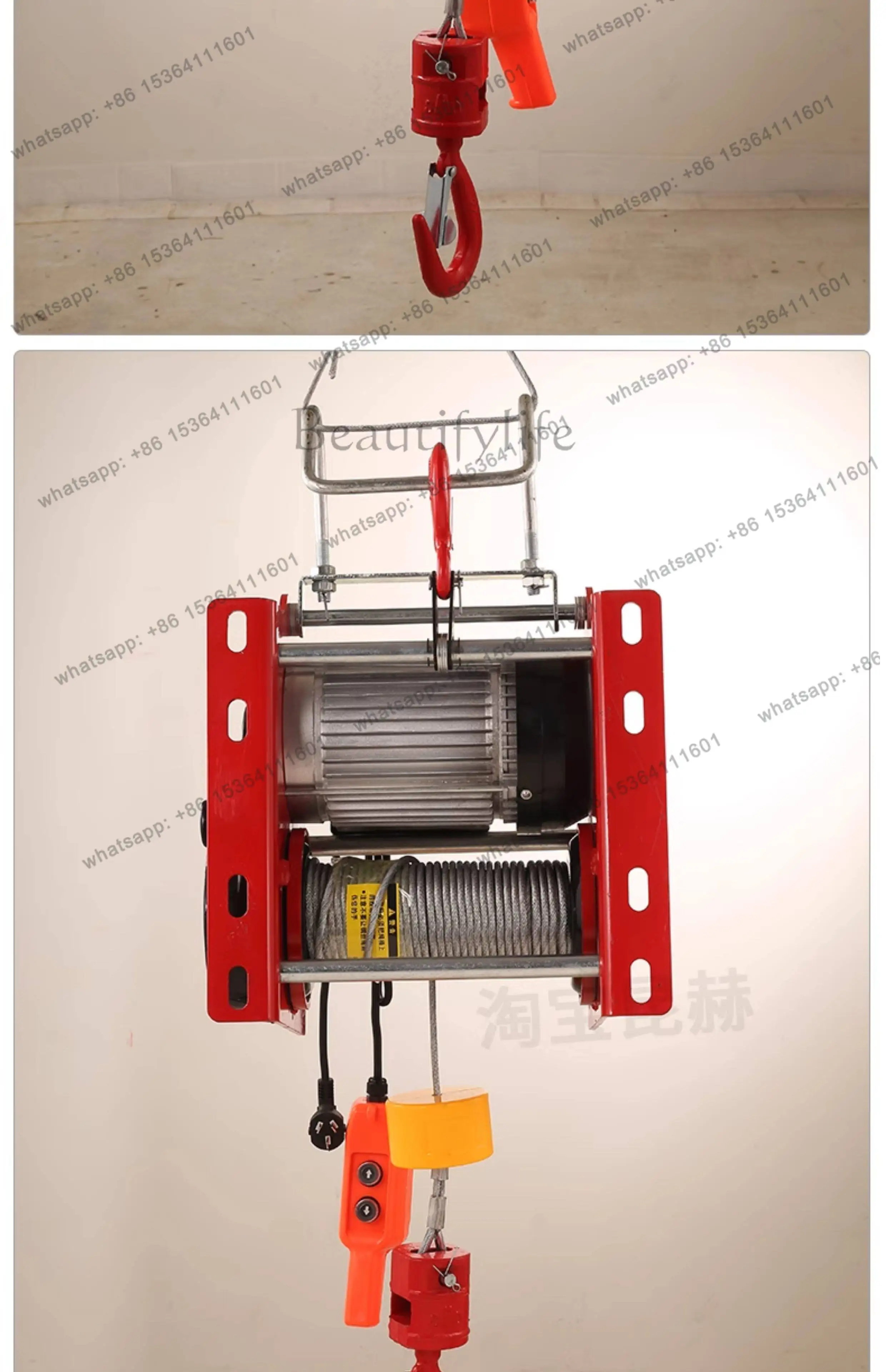 Small 220v hanging crane fast electric hoist decoration hoist