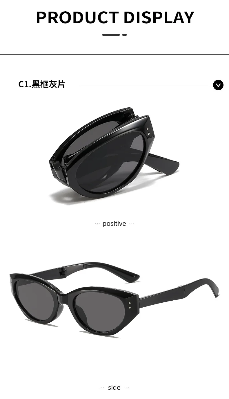 Neue Ankunft Rund Sonnenbrille Frauen Männer Klapp Sonnenbrille Weibliche Oval Brillen Gläser Männlich Weiblich Brillen – Detail 6