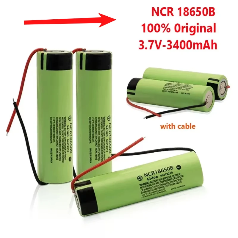 

2025 100% Rechargeable lithium battery 18650 Battery 3.7V 3400mAh 34B pour lamp de poche chargeur USB original new NCR18650B