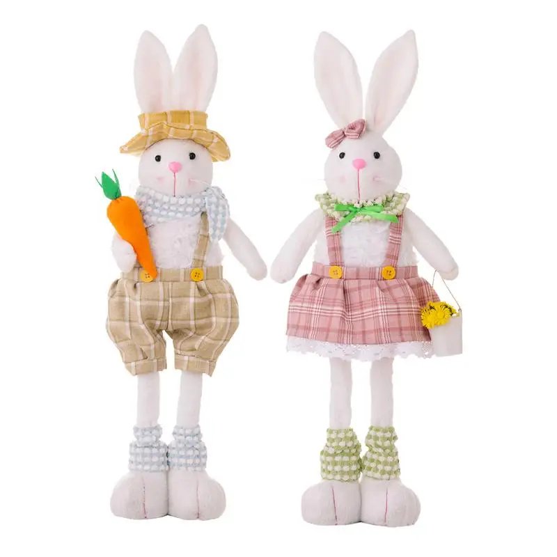 

Easter Bunny Ornament Long Legged Rabbit Plush Toy Easter Standing Rabbit Toy Ornament For Holiday Festival Party Garden Decor