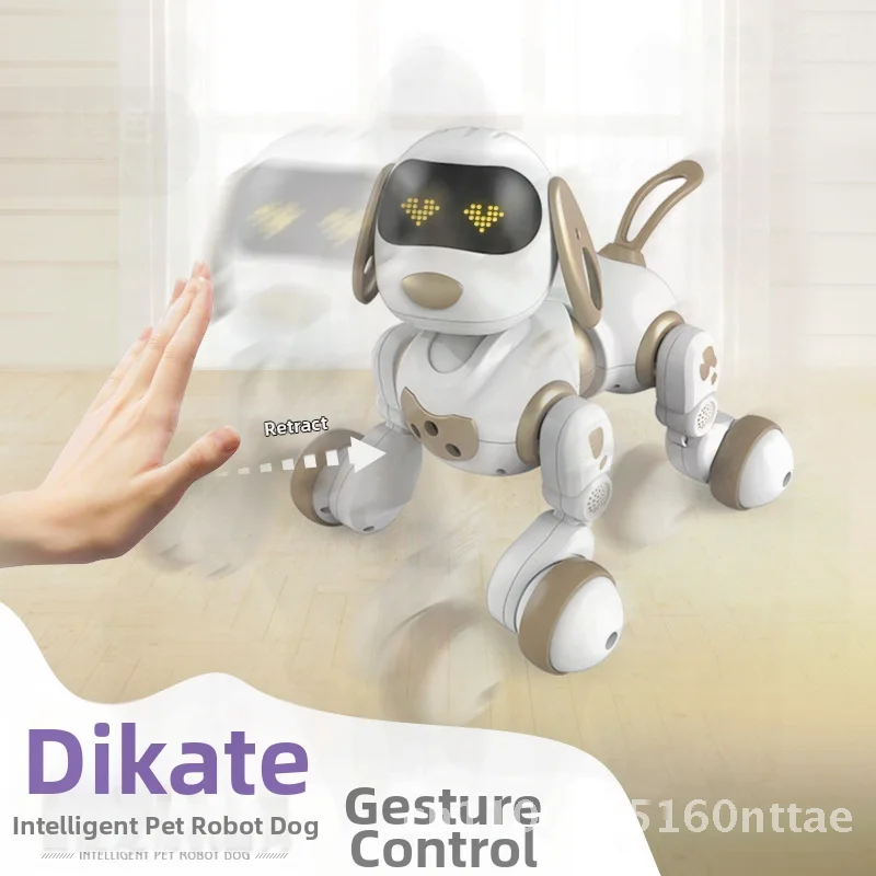 英佳18011知能プログラミングロボット犬リモコン電動玩具、音楽とダンス機能付き、幼児向け