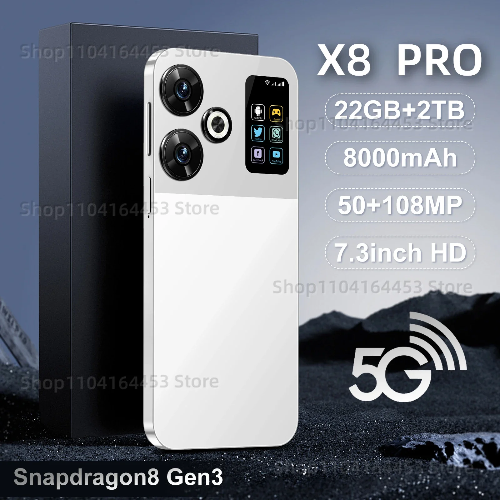 

2024 Original X8 Pro Smartphone Global Version 22G+2TB 4G/5G Dual Sim Xioami Cellphone Android Unlocked Mobile Phone Celular NFC
