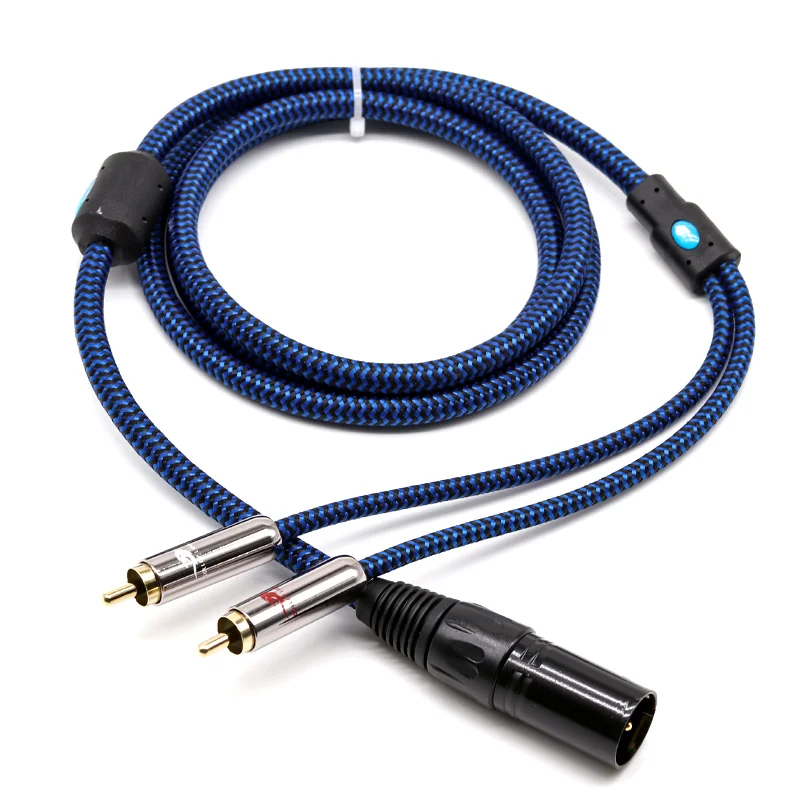 Audiophile Audio Cable Regular 3 Pin XLR to Dual RCA for Headphone Sound Box Amplifier OFC Shielding Cable 1M 2M 3M 5M 8M 10M