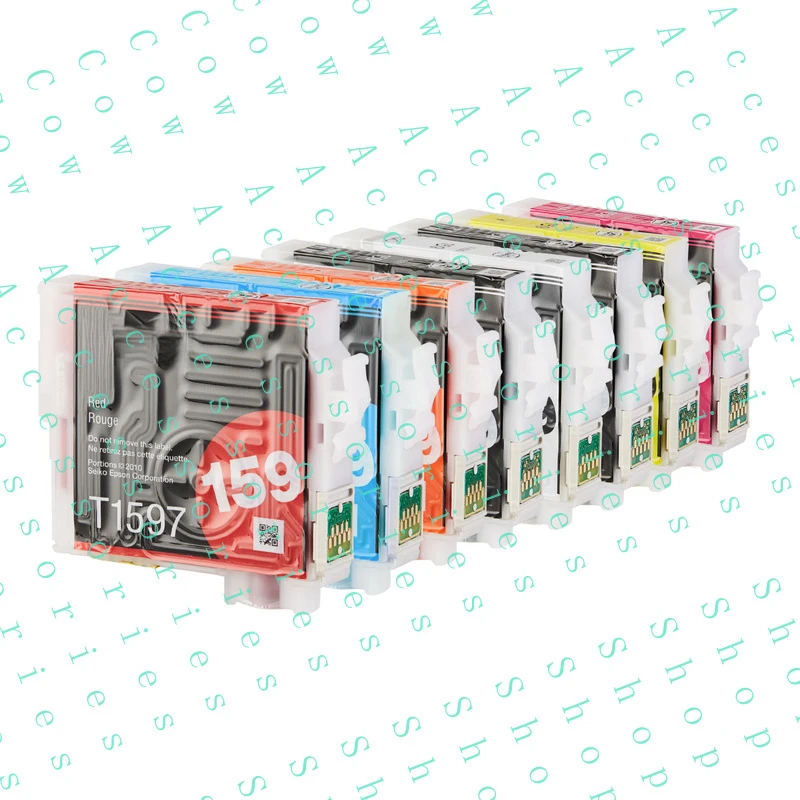PP+ New sealed for EPSON R2000 T159 Series complete set Printer Ink Cartridges(8pcs)
