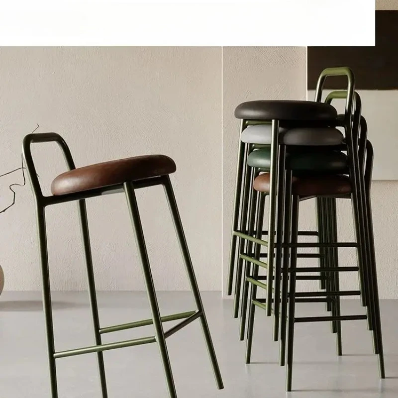 Suitable For Metal Craft Bar Chair Front Desk High Stool Home Island Dining Chair  Reception Hall High Foot Negotiat