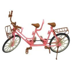 32x15cm Tandem Bikes Pink Bicycle Figure Accessory for Doll Decoration Scenario Model Toy Gift for Young Man Lady