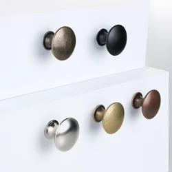 Simple Matte Black Single-Hole Single-Grain Small Handle Cabinet Door Handle Round Flat Head Hollow Small Handle.