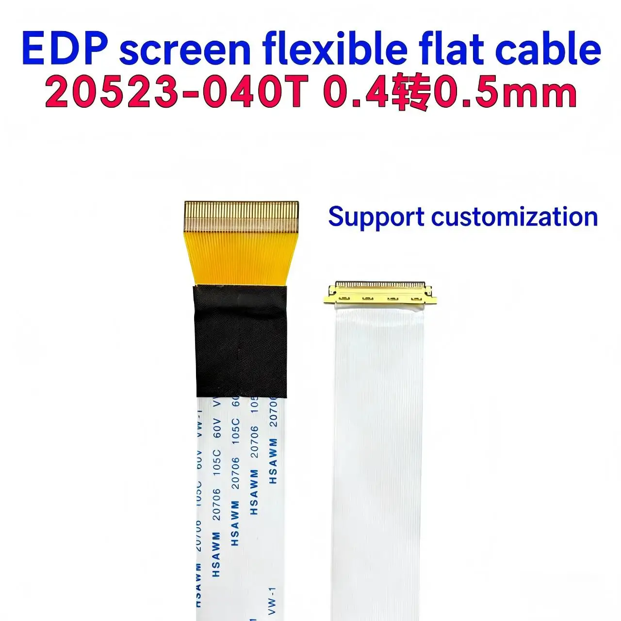 FPC flat flexible cable 20523-40P coplanar EDP screen cable flexible cable 0.4mm to 0.5 mm