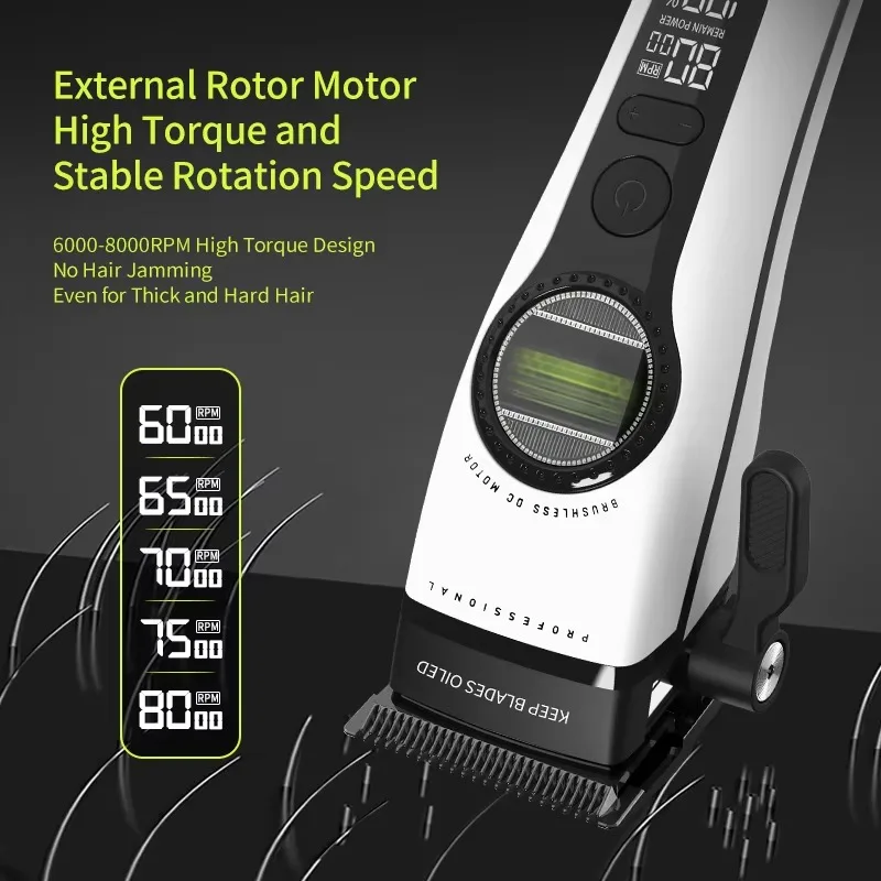 Kemei Professional Hair Clippers 8000RPM Brushless Motor