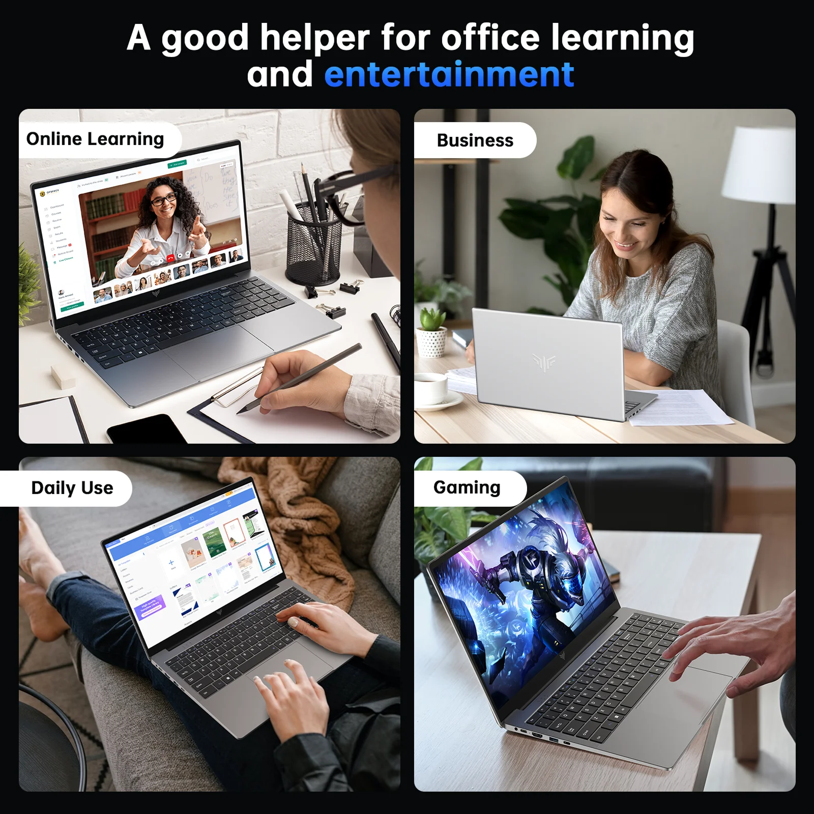 ACEMAGIC 15.6" Ultra Slim Laptop 16GB RAM 512GB SSD Intel N150 Notebook 1920*1080 Display Office Study Computer PC Windows 11
