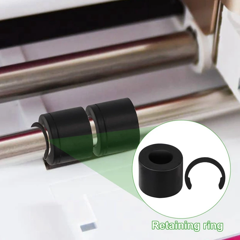 8Pcs Retaining Clip Rings For Cricut Maker And 8Pcs Rubber Roller Replacement Keep Rubber From Moving