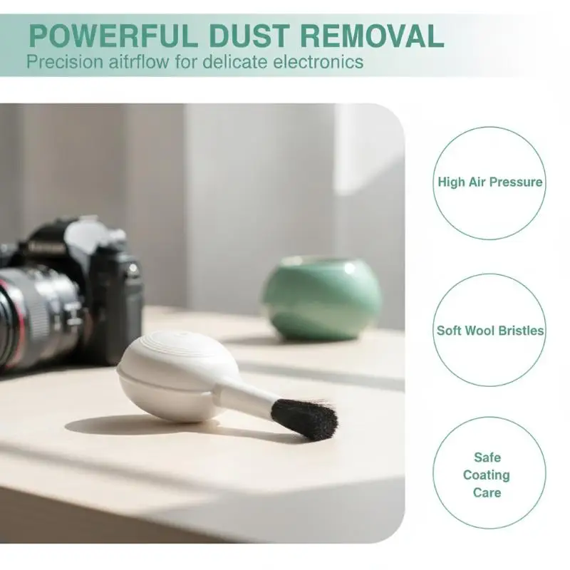 Scratch-proof Soft Bristle Air Blower Brush Dust Remover for Computer Keyboard Camera Lens Sunglasses Delicate Items Cleaner