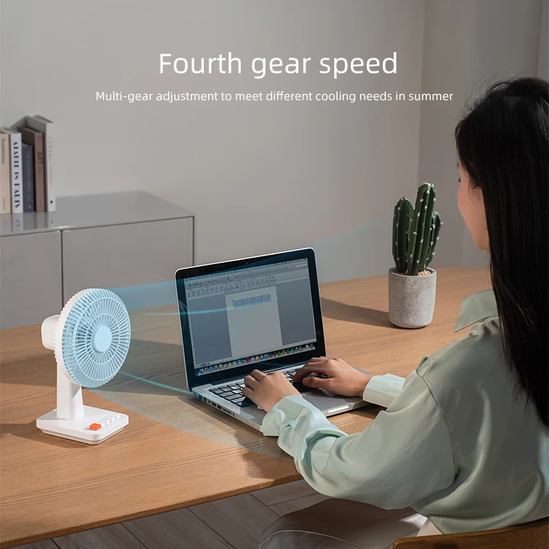 Xiaomi  Auto Oscillating Desk Fan Portable Rechargeable Operated Cooling Fan 4 Speeds Quiet Strong Wind for Office Home Travel
